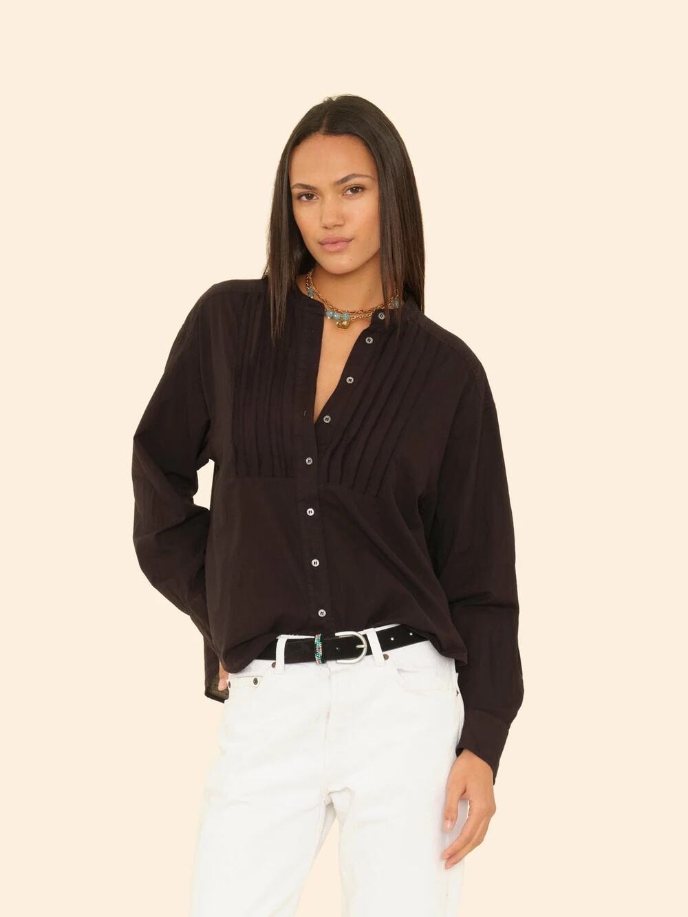 Xirena Miranda Cotton Poplin Shirt - Black - Size Extra Small
